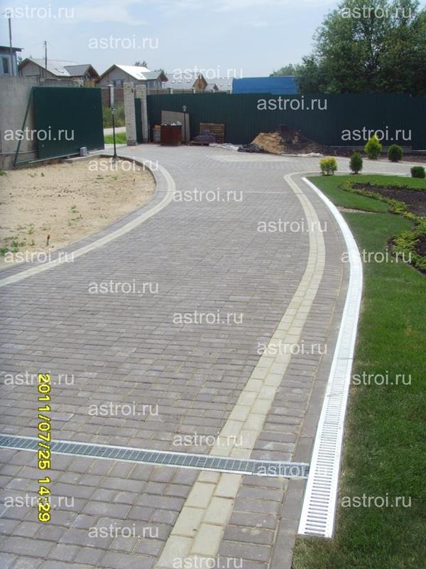 Укладка тротуарной плитки кирпич коттеджный поселок Истринские Холмы